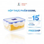 Hộp Đựng Thực Phẩm Việt Son 600ml Nắp Khóa 4 Cạnh Kín Hơi